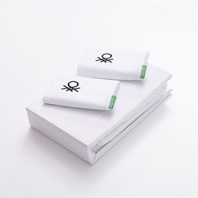 Set di Lenzuola Benetton Bianco 4 Pezzi