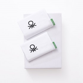 Set di Lenzuola Benetton Bianco 4 Pezzi