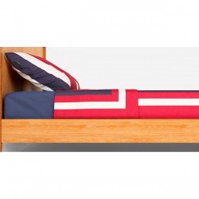 Set di Lenzuola Benetton Rosso Standard Pera 4 Pezzi