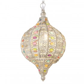 Lampadario Alexandra House Living Bianco Metallo 27 x 47 x 27 cm