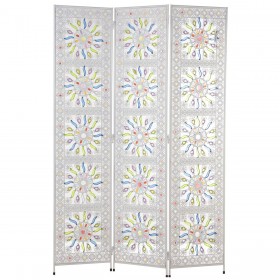 Paravento Alexandra House Living Bianco Metallo 120 x 172 x 3 cm