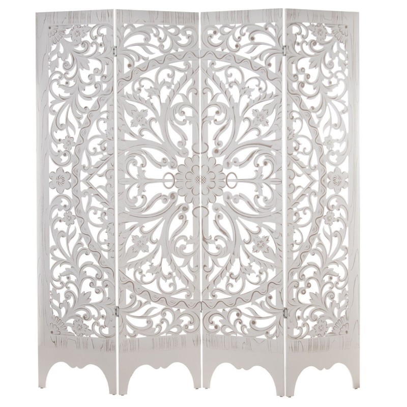 Paravento Alexandra House Living Bianco Legno 160 x 2,4 x 180 cm