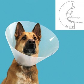 Collare elisabettiano per cani KVP Quick Fit Trasparente (45-56 cm)