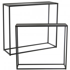 Set di tavoli Alexandra House Living Nero Metallo 2 Pezzi