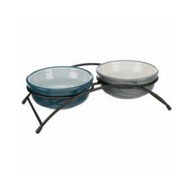 Ciotola per cani Trixie Azzurro Grigio Grigio chiaro Ceramica Ø 13 cm 2 x 250 ml (2 Unità)