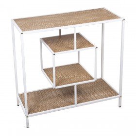 Console Alexandra House Living Bianco Marrone Metallo 80 x 80 x 35 cm