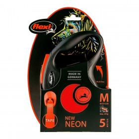 Guinzaglio per Cani Flexi NEW NEON 5 m Arancio Taglia M