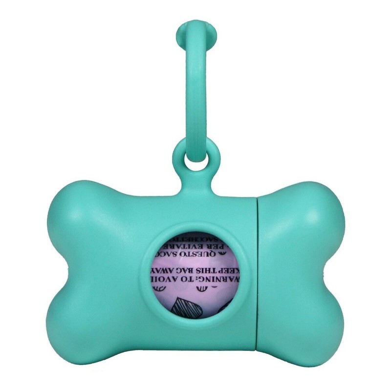 Dispenser di Buste per Animali Domestici United Pets Bon Ton Nano Classic Cane Acquamarina Plastica riciclata (6 x 3 x 4 cm)