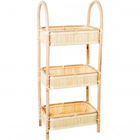 Scaffale Alexandra House Living Beige Rattan Fibra naturale 34 x 80 x 23 cm