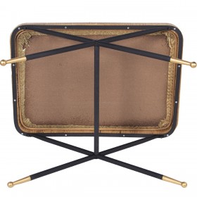 Tavolino da Caffè Alexandra House Living Marrone Nero Rattan Fibra naturale 70 x 45 x 50 cm