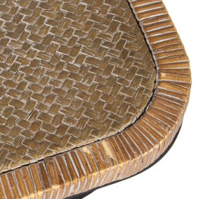 Tavolino da Caffè Alexandra House Living Marrone Nero Rattan Fibra naturale 70 x 45 x 50 cm