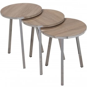 Set di 3 tavoli Alexandra House Living Marrone Dorato Legno
