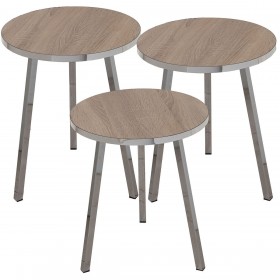 Set di 3 tavoli Alexandra House Living Marrone Dorato Legno