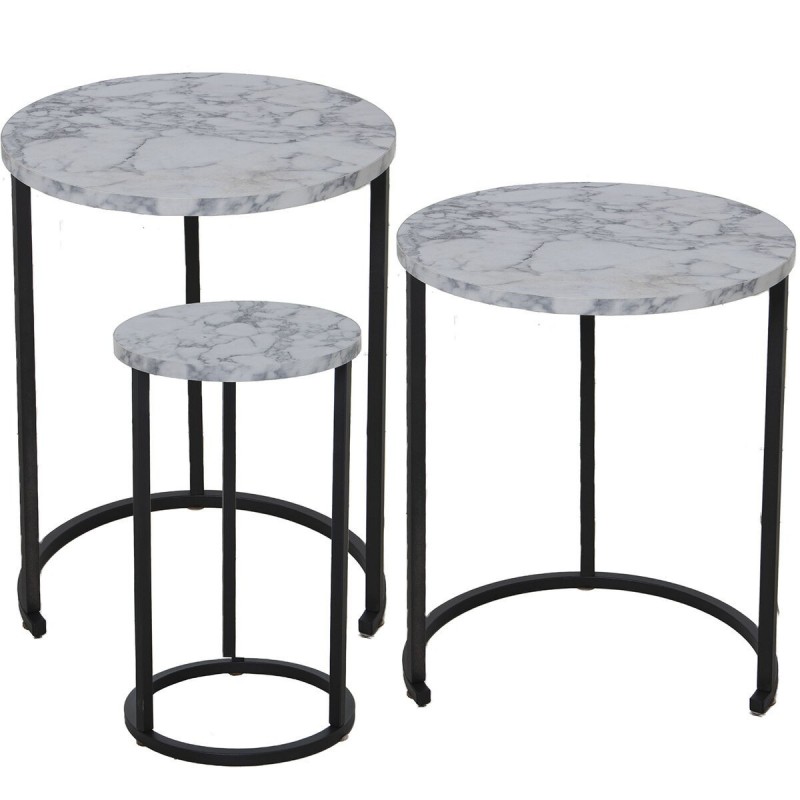 Set di 3 tavoli Alexandra House Living Nero Grigio Legno