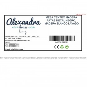 Tavolino da Caffè Alexandra House Living Nero Argentato Legno 80 x 44 x 80 cm