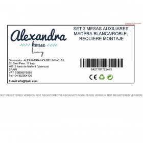 Set di 3 tavoli Alexandra House Living Bianco Marrone