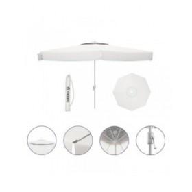 Ombrellone Marbueno Bianco Poliestere Alluminio Ø 300 cm