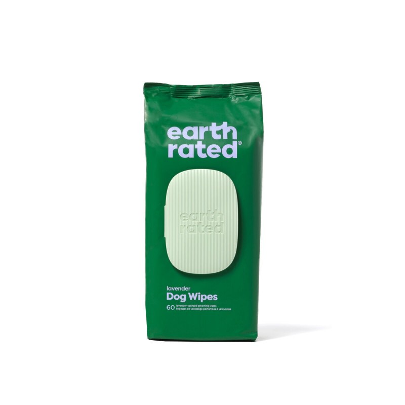 Salviettine Inumidite per Animali Domestici Earth Rated Lavanda (60 Pezzi)