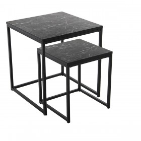 Set di 2 tavoli Alexandra House Living Nero Metallo