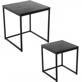 Set di 2 tavoli Alexandra House Living Nero Metallo