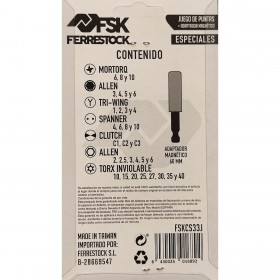 Set di punte Ferrestock 33 pcs TS6, TS8, TS10 25 mm (32 pcs)
