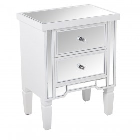 Comodino Alexandra House Living Champagne Legno Specchio 49 x 62 x 33 cm
