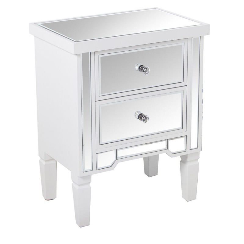 Comodino Alexandra House Living Champagne Legno Specchio 49 x 62 x 33 cm