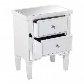 Comodino Alexandra House Living Champagne Legno Specchio 49 x 62 x 33 cm