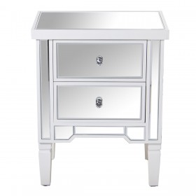 Comodino Alexandra House Living Champagne Legno Specchio 49 x 62 x 33 cm