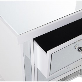 Comodino Alexandra House Living Champagne Legno Specchio 49 x 62 x 33 cm