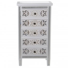 Cassettiera Alexandra House Living Bianco Legno 48 x 89 x 30 cm