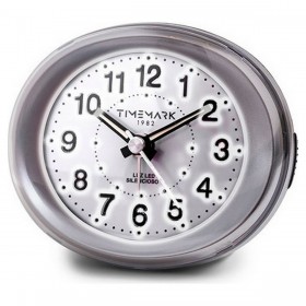 Orologio-Sveglia Analogico Timemark Argentato Luce LED Silenzioso Snooze Modalità notte 9 x 9 x 5,5 cm (9 x 9 x 5,5 cm)