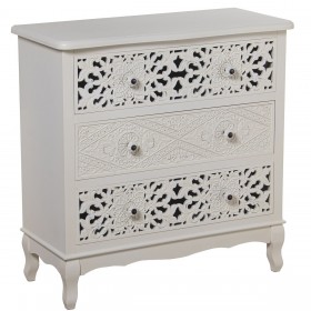 Cassettiera Alexandra House Living Bianco Legno 75 x 34 x 76 cm