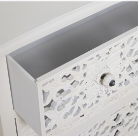 Cassettiera Alexandra House Living Bianco Legno 75 x 34 x 76 cm