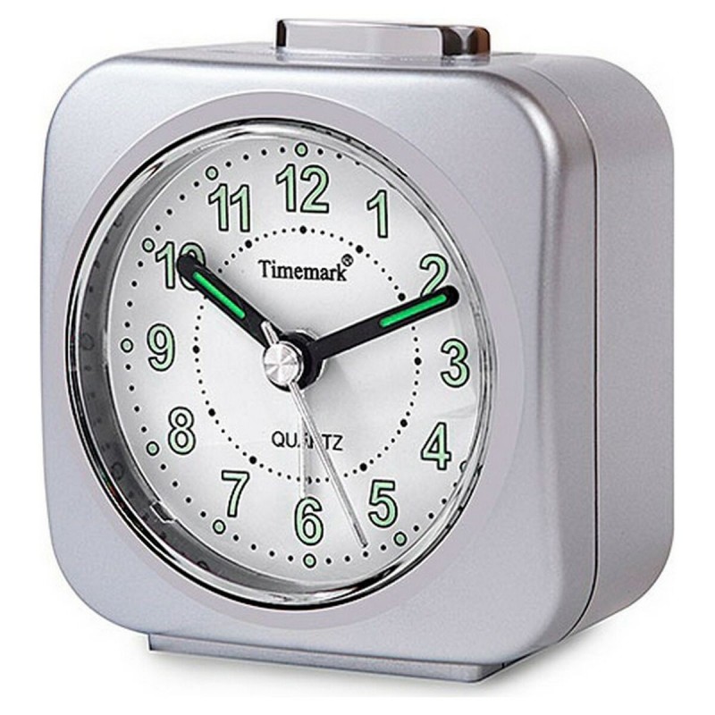 Orologio-Sveglia Analogico Timemark Argentato Silenzioso con suono Modalità notte