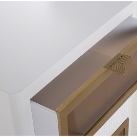 Cassettiera Alexandra House Living Bianco Marrone Dorato Legno 45 x 88 x 30 cm