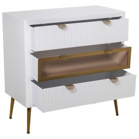 Cassettiera Alexandra House Living Bianco Legno 80 x 40 x 80 cm