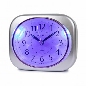 Orologio-Sveglia Analogico Timemark 10 x 8,5 x 4 cm Argentato Classico