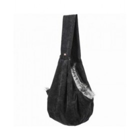 Borsa a Tracolla per Animali Domestici Trixie Soft Nero Grigio Poliestere Cotone 22 × 20 × 60 CM