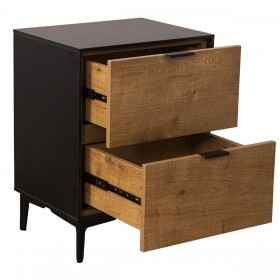 Comodino Alexandra House Living Marrone Nero Metallo 45 x 60 x 35 cm