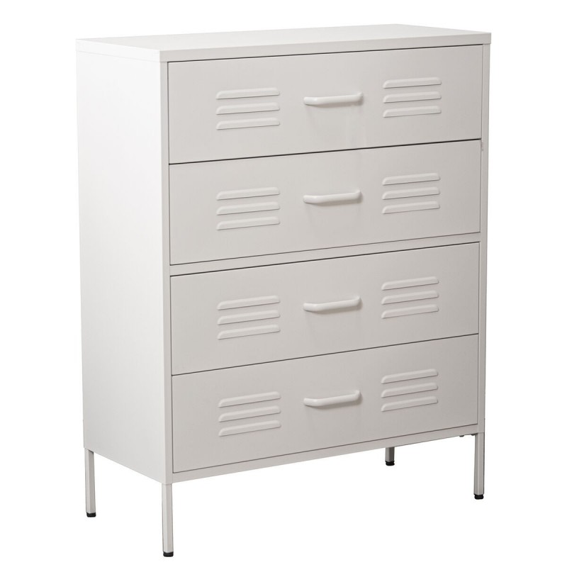 Cassettiera Alexandra House Living Bianco Metallo 80 x 102 x 35 cm