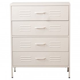 Cassettiera Alexandra House Living Bianco Metallo 80 x 102 x 35 cm