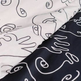 Set di copripiumino TODAY faces Nero 220 x 240 cm 3 Pezzi