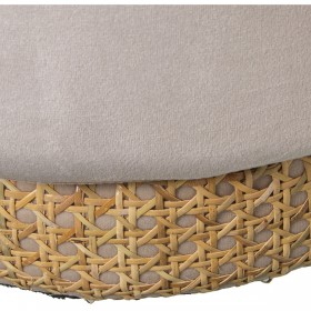 Puff Alexandra House Living Bianco Velluto Legno 35 x 27 x 35 cm