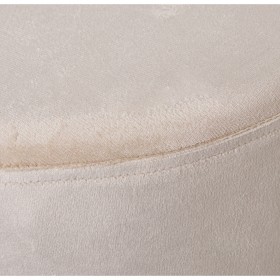 Puff Alexandra House Living Bianco Velluto Legno 35 x 27 x 35 cm
