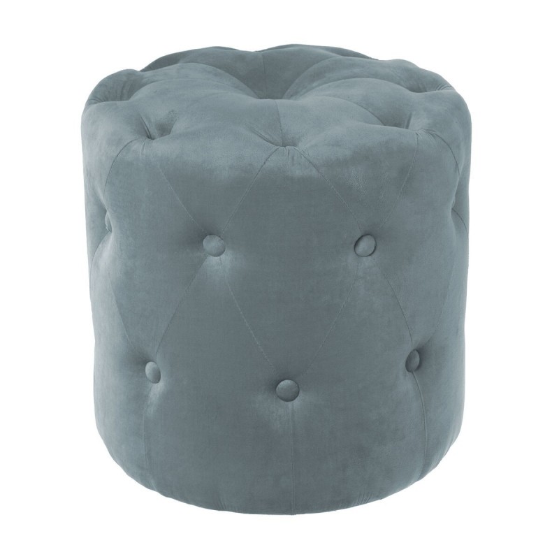Puff Alexandra House Living Azzurro Velluto Legno 40 x 38 x 40 cm