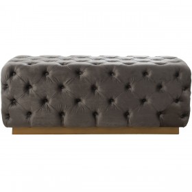Banca Piedi Letto Alexandra House Living Grigio Velluto Legno 125 x 47 x 45 cm
