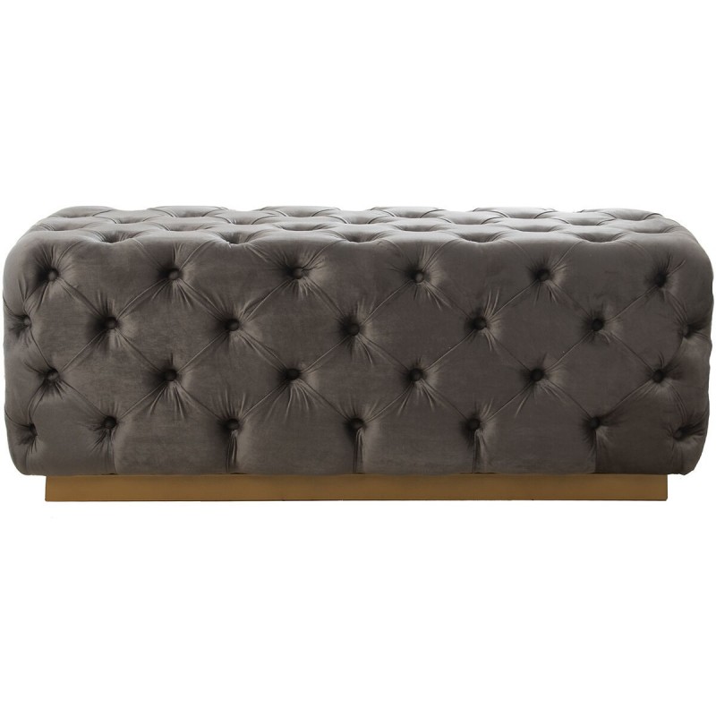 Banca Piedi Letto Alexandra House Living Grigio Velluto Legno 125 x 47 x 45 cm