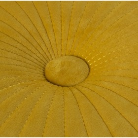 Puff Alexandra House Living Senape Velluto Legno 40 x 43 x 40 cm