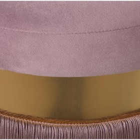 Puff Alexandra House Living Rosa Velluto Legno 40 x 43 x 40 cm